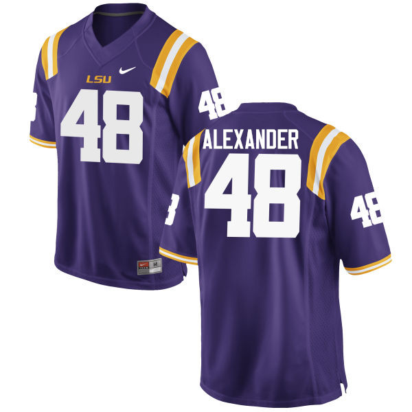 Men LSU Tigers #48 Donnie Alexander College Football Jerseys Game-Purple - Click Image to Close
